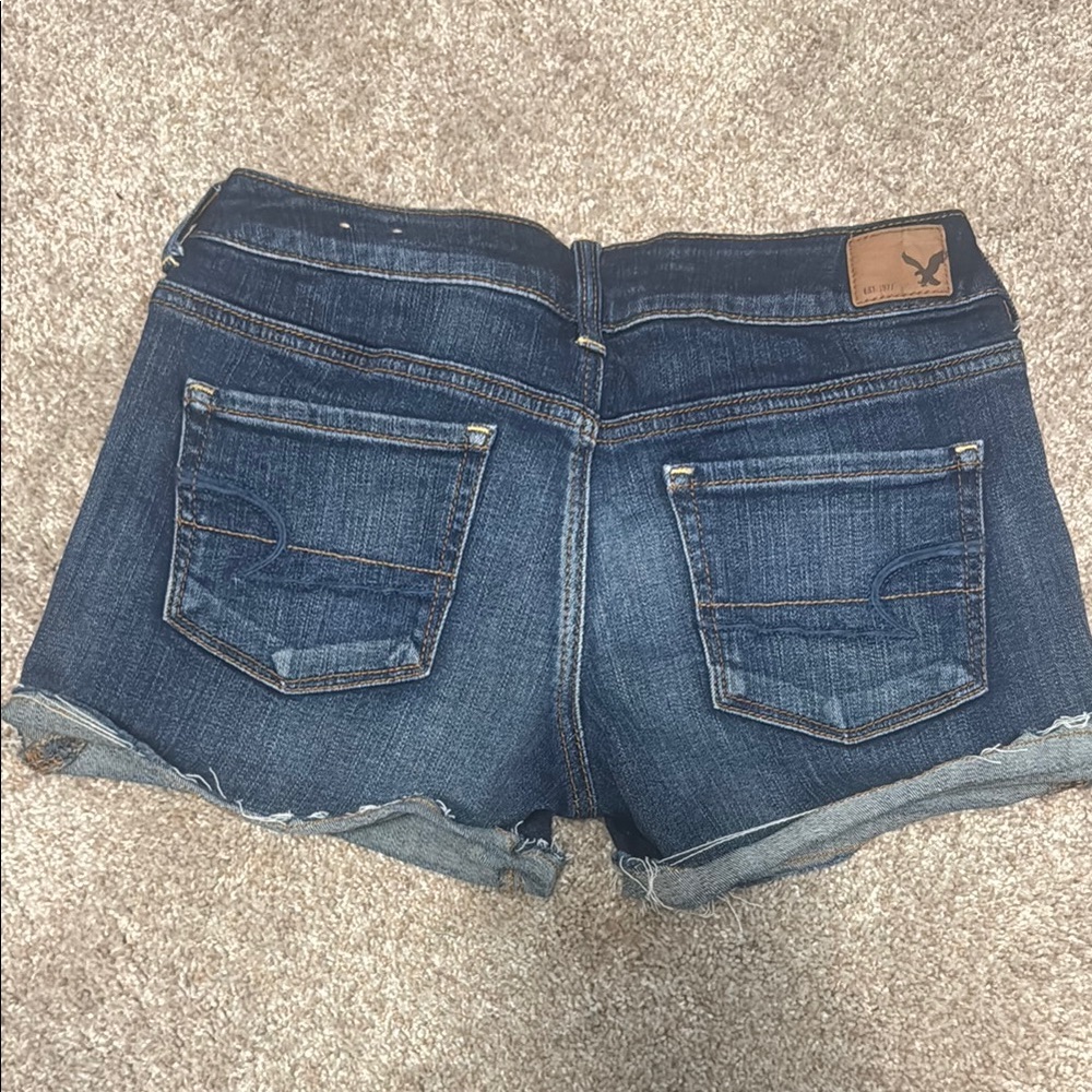 American Eagle Outfitters Women's Blue Denim Shorts, 4 - Picture 3 of 4
